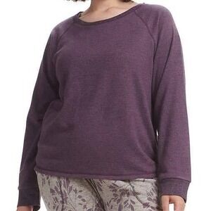 Live Love Lounge $48 XXL Karen Neuburger‎ Purple Raglan Sleeve Soft Sweatshirt